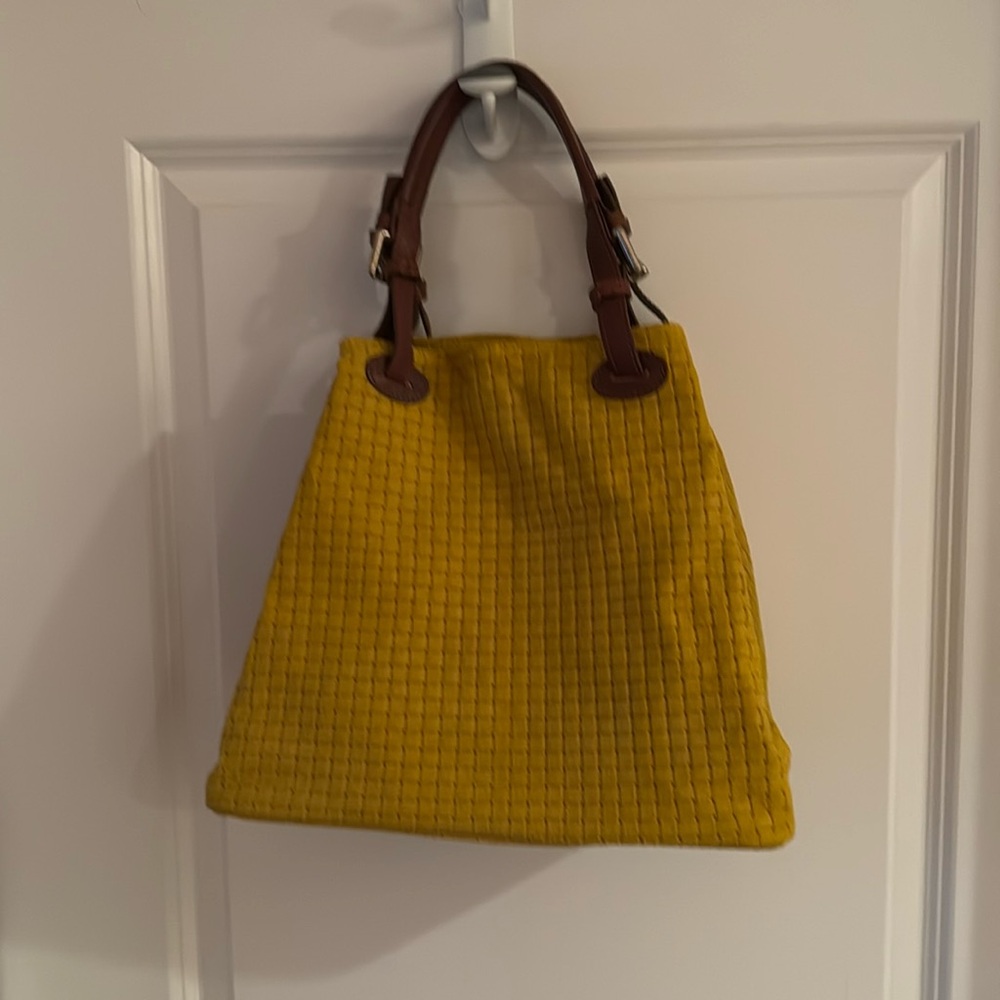 Italian leather woven purse